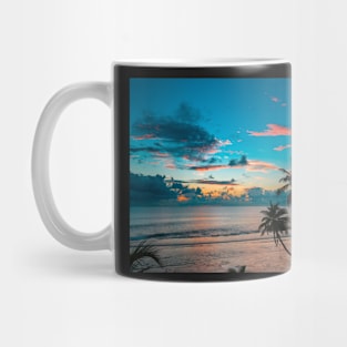 PALM TREE SUNSET ON THE SEA SHORE DESIGN Mug